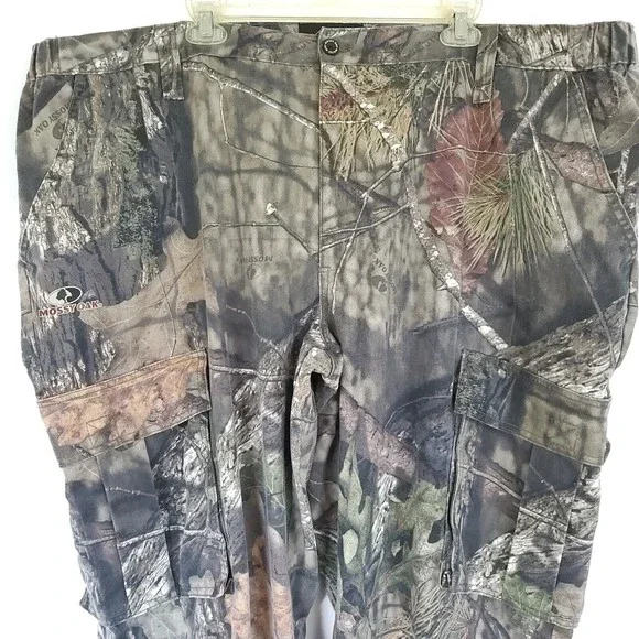 Mossy Oak cargo Hunting Pants size XXXL (38/50) stretchy waist ankle draw string